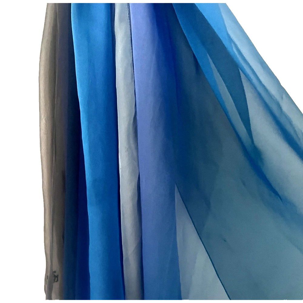 Ralph Lauren Large Multicolor Chaffon Scarf 65" L x 41" W Blue Gorgeous!